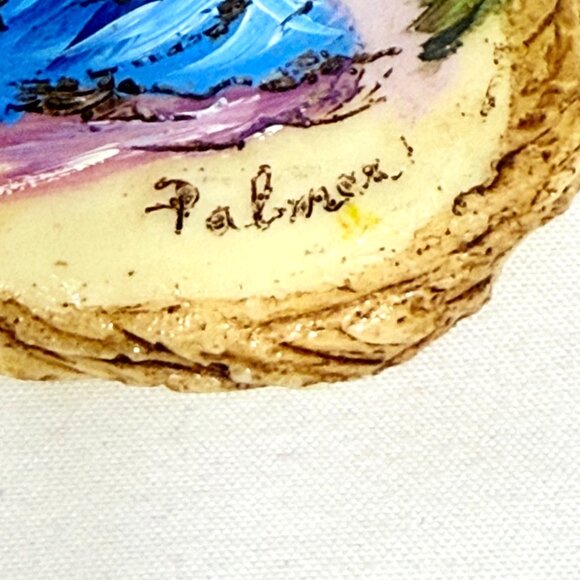 Southwestern Necklace/Pendant Mother and Baby - Hand Painted on Wood - Signed - Picture 4 of 8